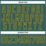 Custom Green Gold-White 3D Pattern Plaid Hockey Jersey