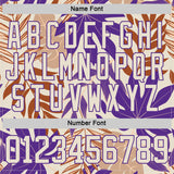 Custom Purple Cream-Texas Orange 3D Pattern Hawaii Tropical Palm Trees Hockey Lace Neck Jersey