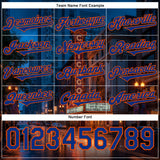 Custom Blue Royal-Orange Chicago Illinois The Theatre Landmark City Symbol Authentic Baseball Jersey