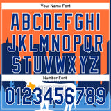 Custom Orange Royal-White Houston Texas Cityscape Landmark City Symbol Authentic Baseball Jersey