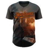 Custom Gray Texas Orange-Brown Minnesota Sunset Cityscape Vikings City Symbol Authentic Baseball Jersey