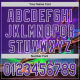 Custom Purple White New Orleans Louisiana Cityscape Landmark City Symbol Authentic Baseball Jersey