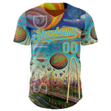 Custom Blue Sky Blue-Yellow Dallas Texas Cityscape Skyline City Symbol Authentic Baseball Jersey