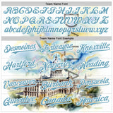 Custom White Shadow Blue Dallas Texas State Capitol Landmark City Symbol Authentic Baseball Jersey