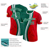 Custom Kelly Green Fire Red-White Mexico Snake Python Print Performance T-Shirt