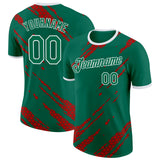Custom Kelly Green Red-White Mexico Performance T-Shirt