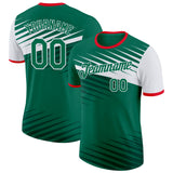 Custom Kelly Green White-Fire Red Mexico Performance T-Shirt