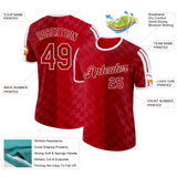 Custom Red White Denmark Performance T-Shirt