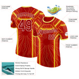 Custom Red White-Yellow North Macedonia Performance T-Shirt