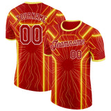 Custom Red White-Yellow North Macedonia Performance T-Shirt