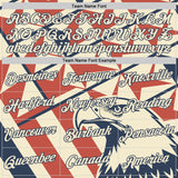 Custom Cream Red-Blue USA Flag Eagle And Star Performance T-Shirt