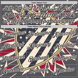 Custom Blue Red-Cream American Star Performance T-Shirt