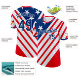 Custom Red US Navy Blue-White American Star Performance T-Shirt