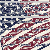 Custom Red Blue-Cream American Flower Performance T-Shirt
