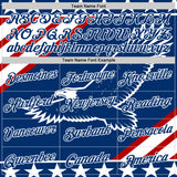 Custom US Navy Blue Red-White American Eagle And Star Performance T-Shirt