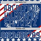 Custom US Navy Blue Red-White American Eagle And Star Performance T-Shirt