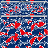 Custom US Navy Blue Red-White American Abstract Geometric Shape Performance T-Shirt