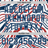 Custom White Blue-Red American Abstract Liquid Performance T-Shirt