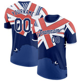 Custom Blue Navy Red-White Australian Flag Performance T-Shirt