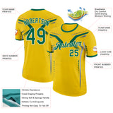 Custom Yellow Green-White Australian Performance T-Shirt