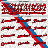 Custom White Fire Red Gray Blue-Black Netherlands Line Performance T-Shirt