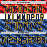 Custom Red Navy Blue Black Gold-White Netherlands Line Performance T-Shirt