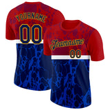 Custom Red Navy Blue Black Gold-White Netherlands Splash Performance T-Shirt