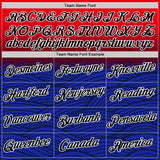 Custom Blue Black Red-White Netherlands Line Performance T-Shirt