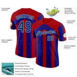 Custom Red US Navy Blue-White Netherlands Line Splash Performance T-Shirt