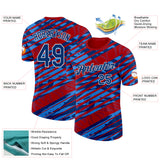 Custom Red US Navy Blue-White Netherlands Line Splash Performance T-Shirt