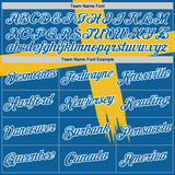 Custom Blue Yellow-White Sweden Dot Performance T-Shirt