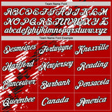 Custom Red White-Black Canada Abstract Fragment Pattern Performance T-Shirt