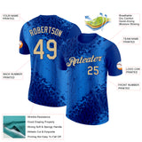 Custom Blue Vegas Gold-Royal Italy Line Splash Performance T-Shirt