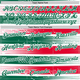 Custom White Kelly Green-Red Italy Line Performance T-Shirt