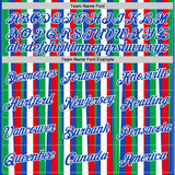 Custom Thunder Blue Green Red-White Italy Line Performance T-Shirt