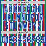 Custom Thunder Blue Green Red-White Italy Line Performance T-Shirt