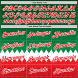 Custom Green Red-White Italy Geometric Shape Performance T-Shirt