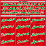 Custom Red Grass Green-White Wales Line Performance T-Shirt