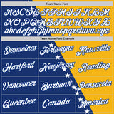 Custom Gold White-Royal Bosnia And Herzegovina Star Performance T-Shirt