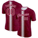 Custom Red White Qatar Geometric Shape Performance T-Shirt