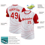 Custom White Red Switzerland Line Performance T-Shirt