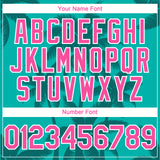 Custom Aqua Pink Teal-White Tropical Hawaii Palm Trees Authentic Baseball Jersey