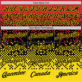 Custom Red Black-Yellow Belgium Mosaic Performance T-Shirt