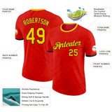 Custom Red Yellow-Black Belgium Performance T-Shirt