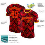 Custom Red Yellow-Black Belgium Performance T-Shirt