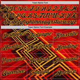 Custom Red Black-Yellow Belgium Geometric Performance T-Shirt