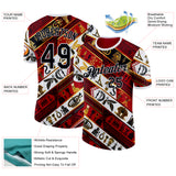 Custom White Black Red-Gold Egypt Performance T-Shirt