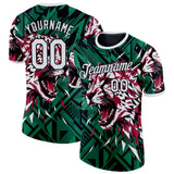Custom Green White Black-Red Iran Leopard Performance T-Shirt