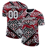 Custom Red White-Black Iran Performance T-Shirt