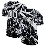 Custom Black White New Zealand Silver Fern Performance T-Shirt